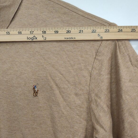 Polo Ralph Lauren Polo Shirt Men's 4XB Light Brown Embroidered Logo Short Slvs - Picture 4 of 9